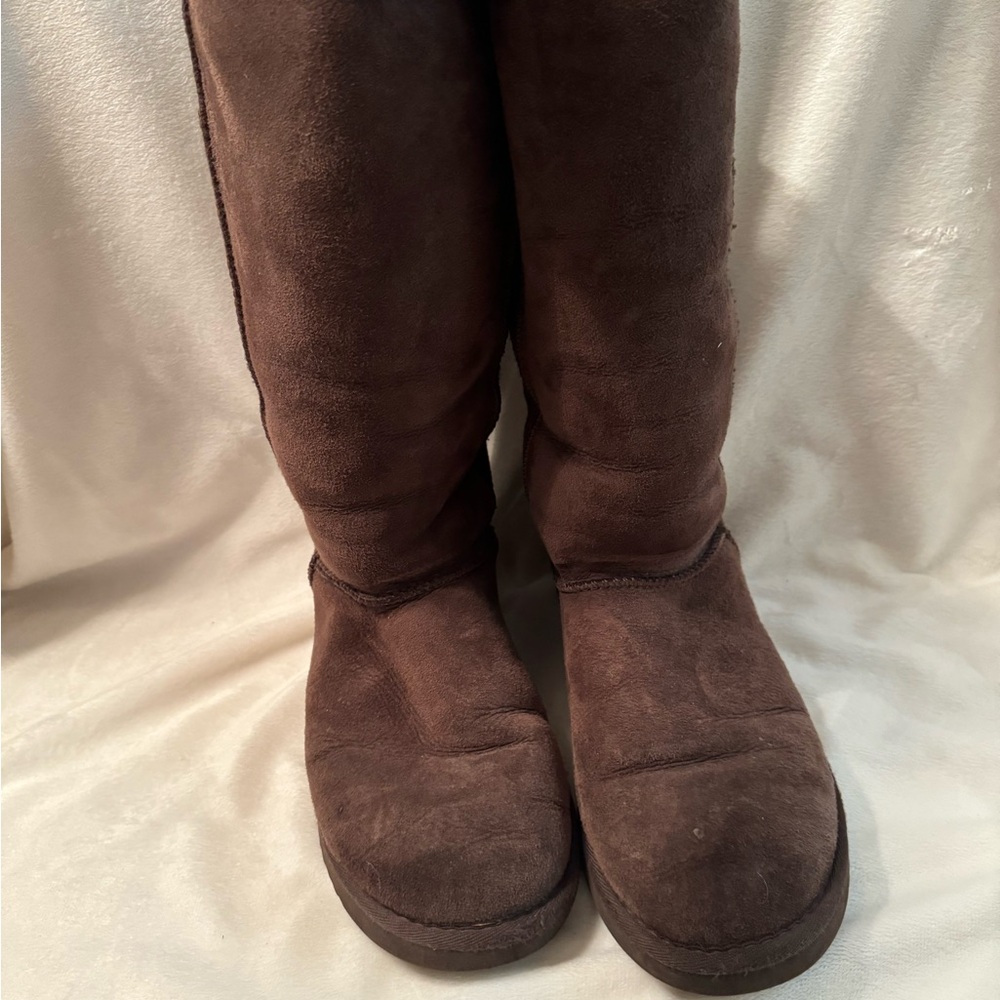 Used Classic Tall Ugg Boots Chocolate Color Women’s Size US 9